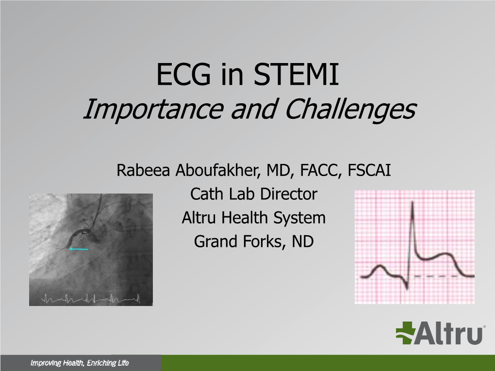 ECG in STEMI Importance and Challenges