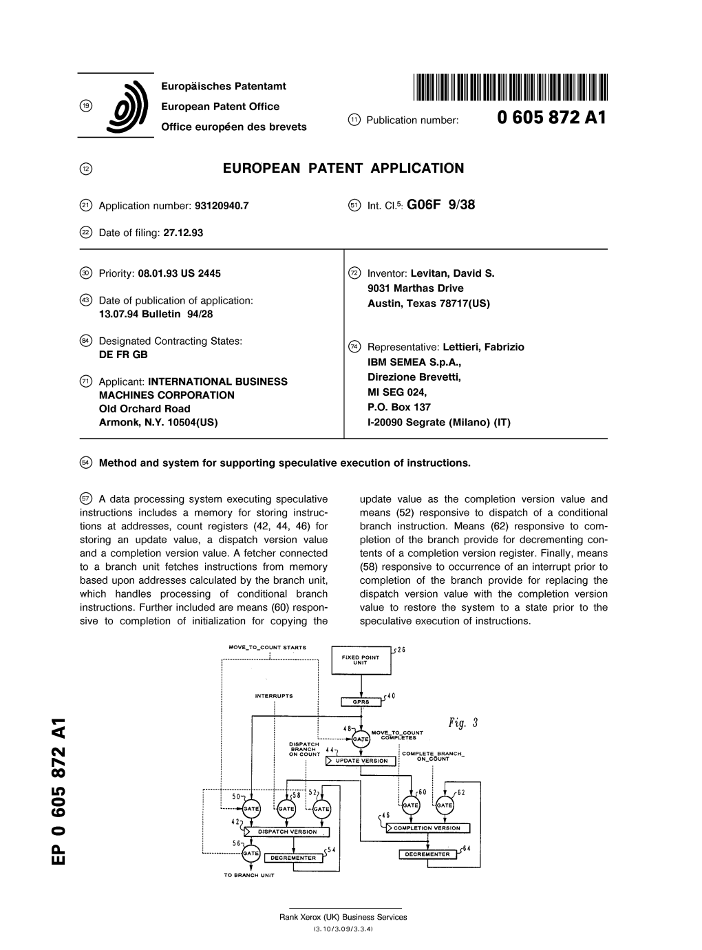 Method and System for Supporting Speculative Execution of Instructions