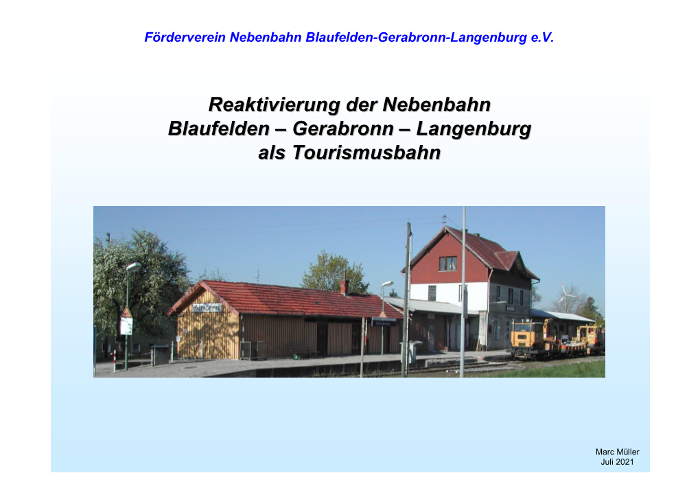 Langenburg Als Tourismusbahn