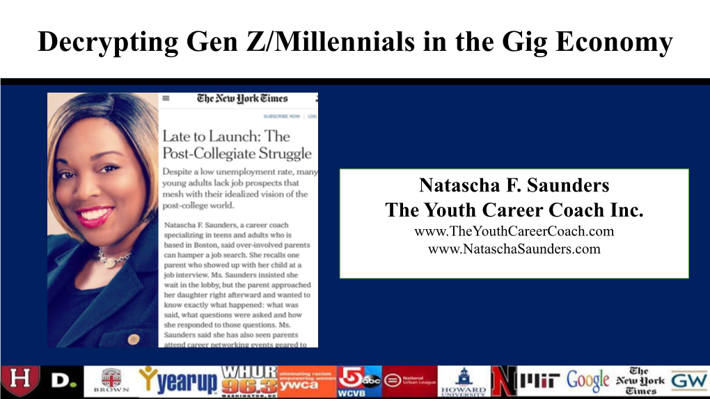 Decrypting Gen Z/Millennials in the Gig Economy