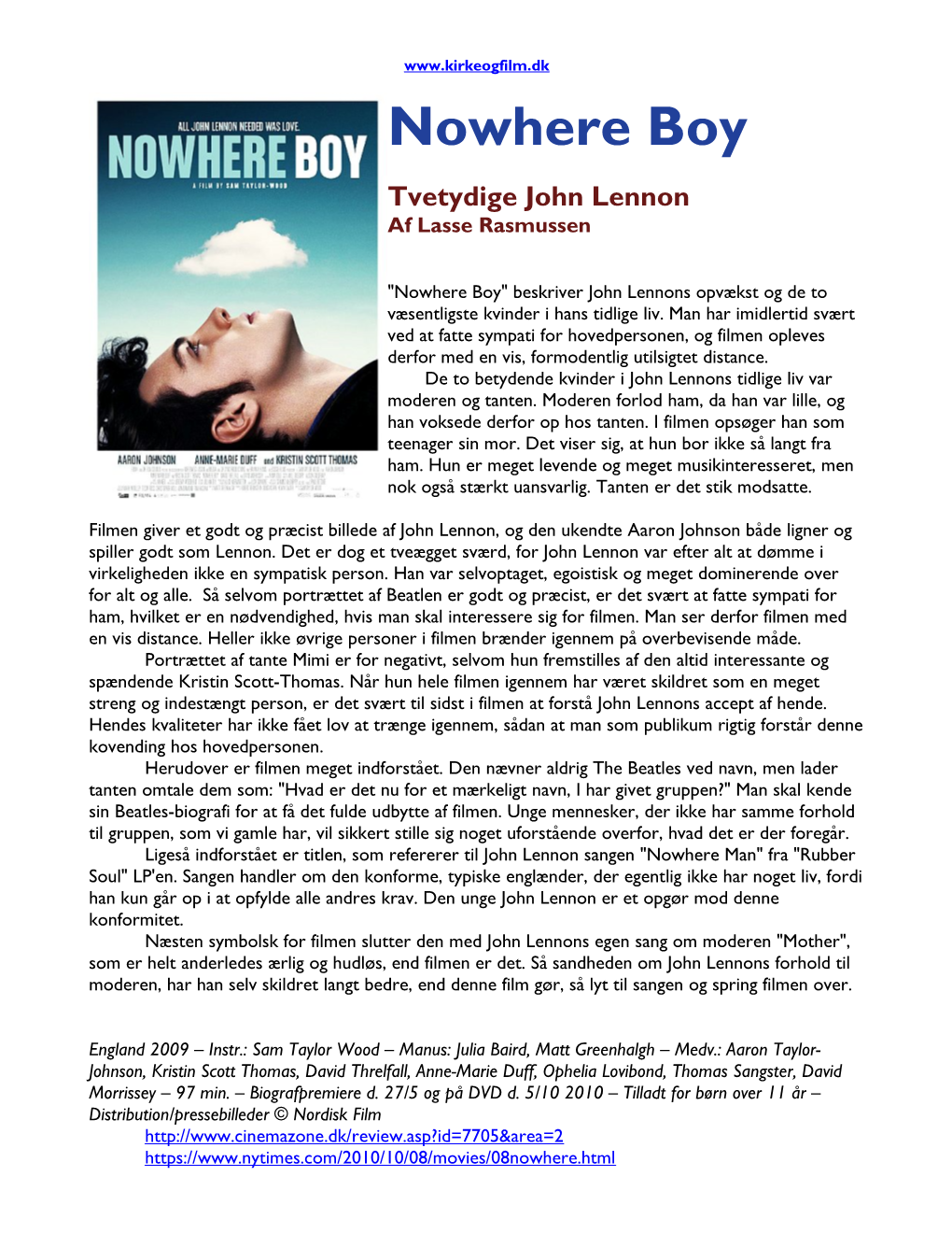 Nowhere Boy Tvetydige John Lennon Af Lasse Rasmussen