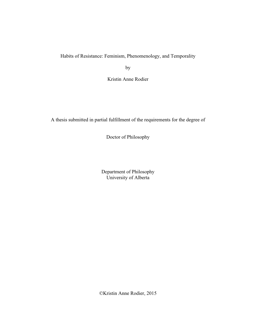 Feminism, Phenomenology, and Temporality by Kristin Anne