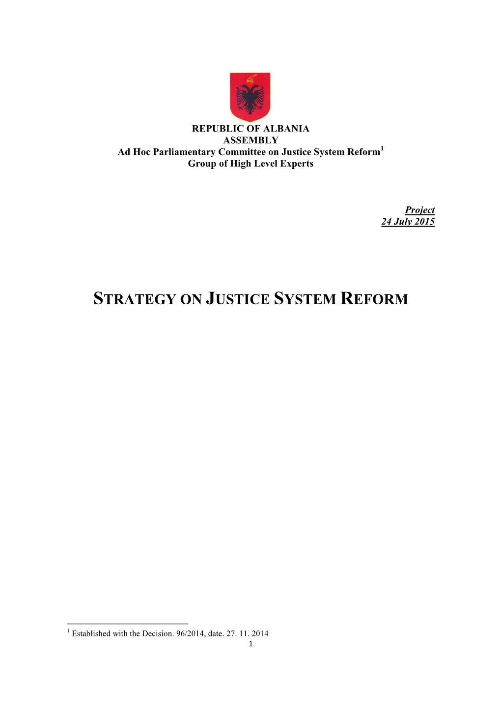 Strategy on Justice System Reform