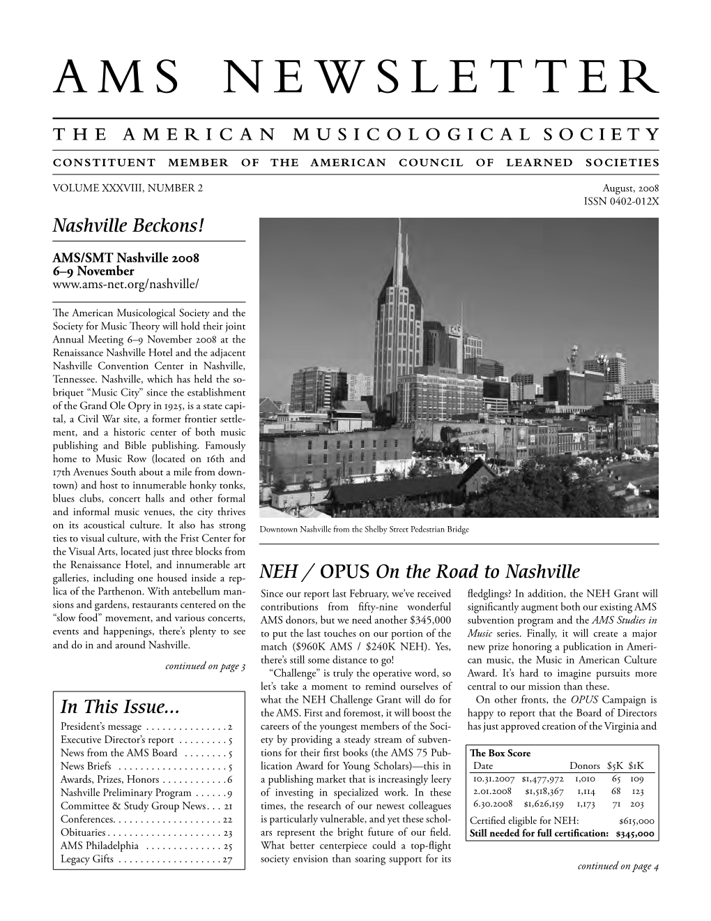 AMS Newsletter August 2008