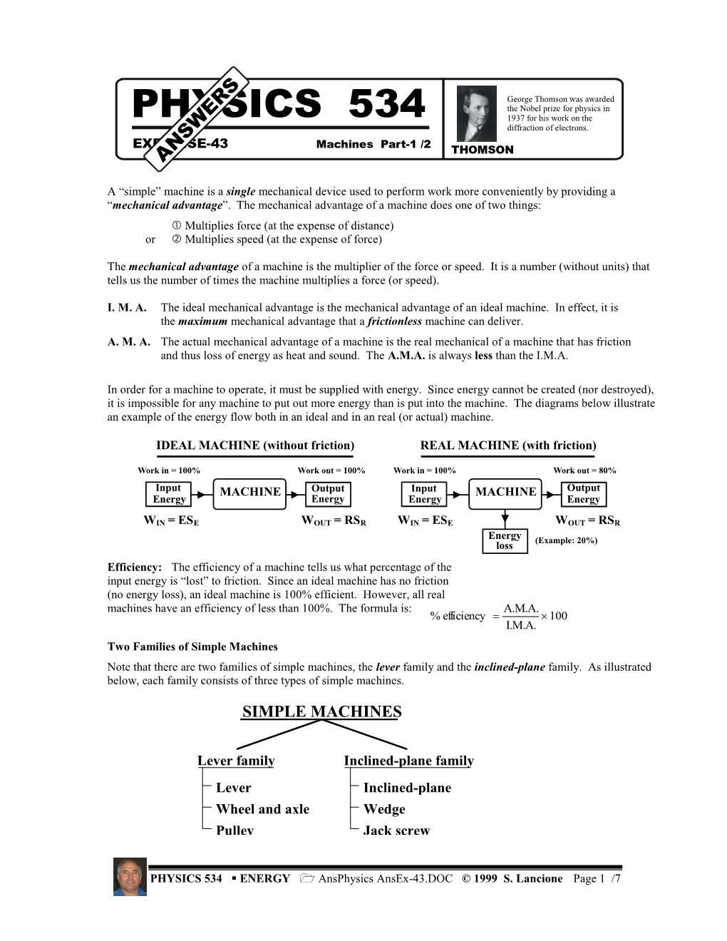 Physics in PHYSICS 534 1937 for His Work on the W Diffraction of Electrons