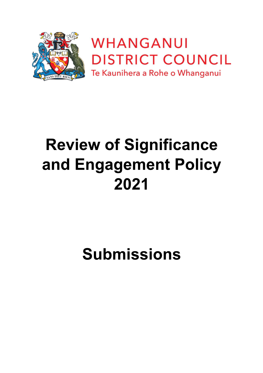 Review of Significance and Engagement Policy 2021