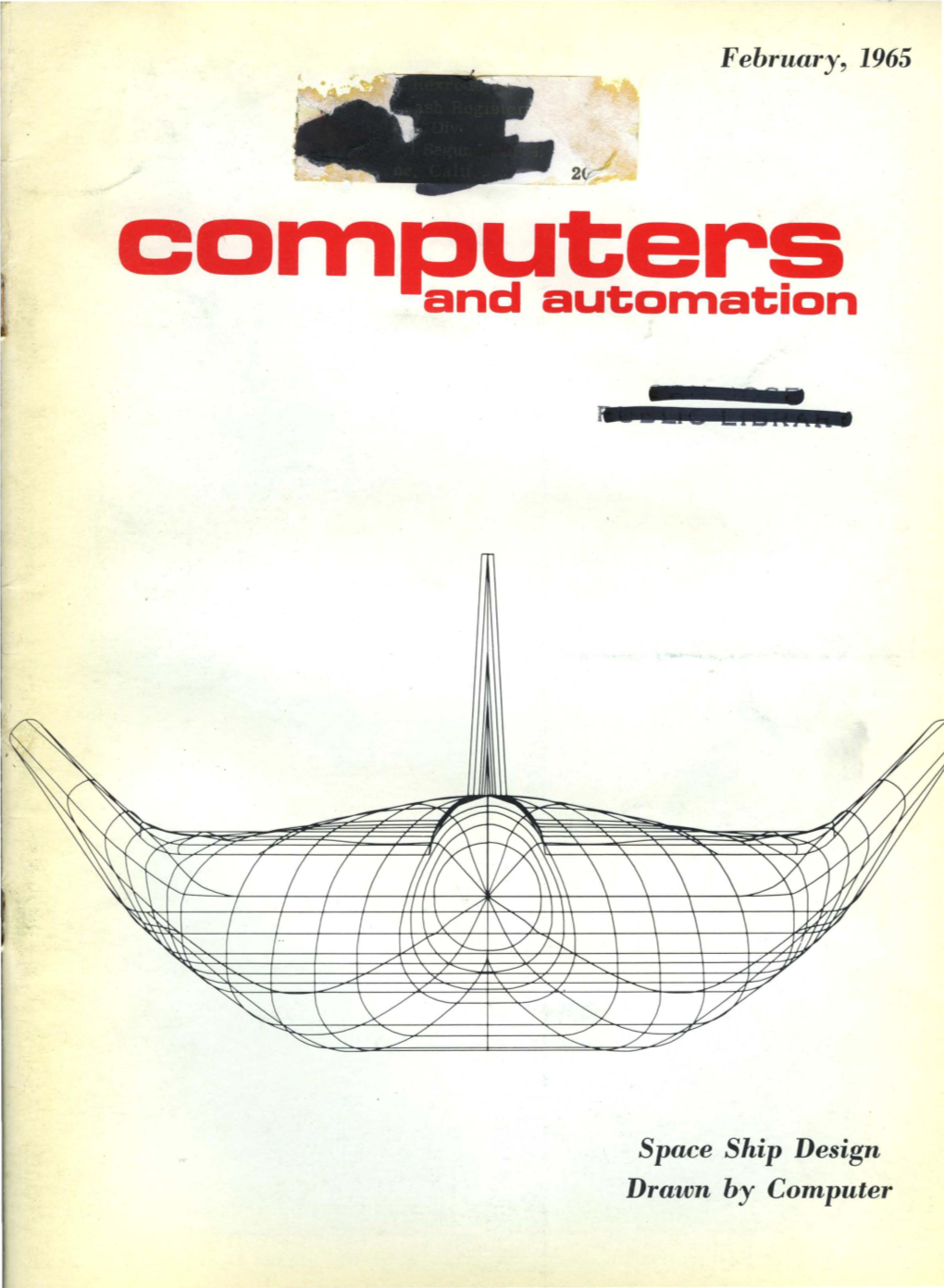 February, 1965 Space Ship Design Drawn by Computer