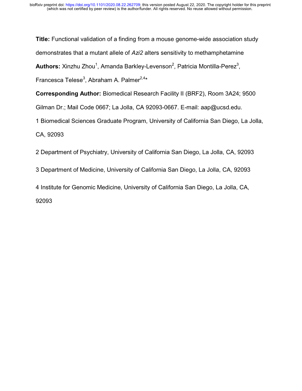 Functional Validation of a Finding from a Mouse Genome-Wide Association Study