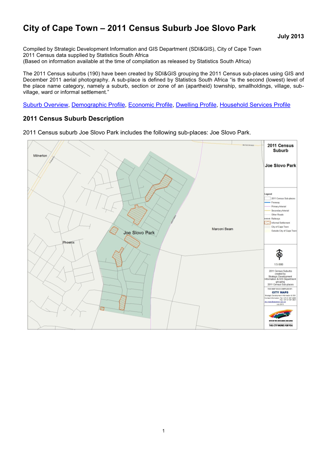 2011 Census Suburb Joe Slovo Park July 2013