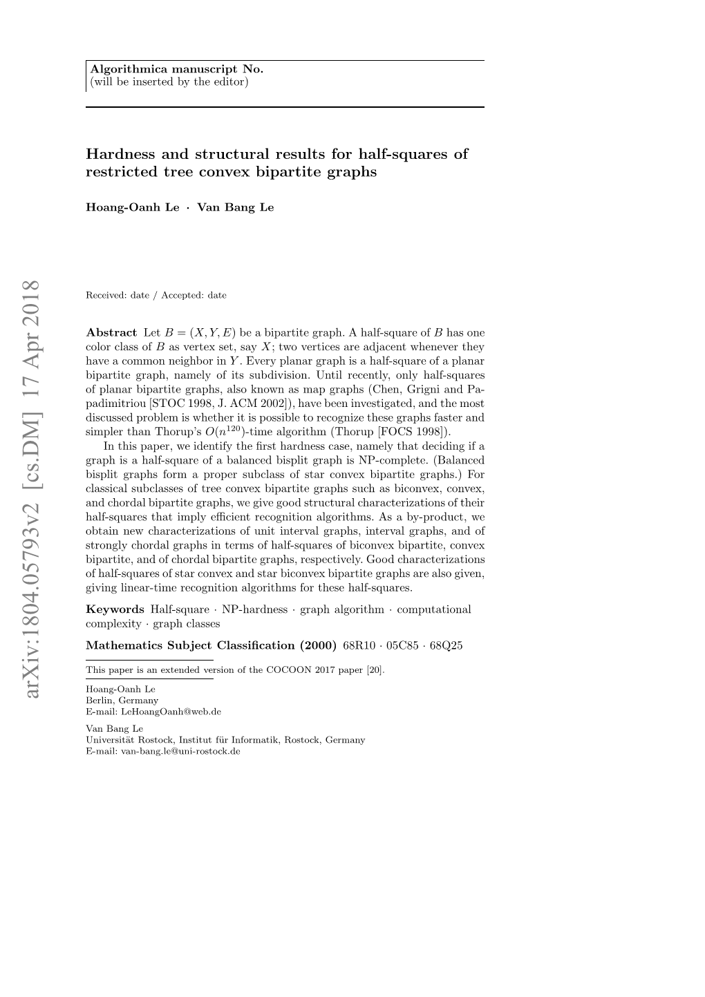 Hardness and Structural Results for Half-Squares of Restricted Tree Convex Bipartite Graphs