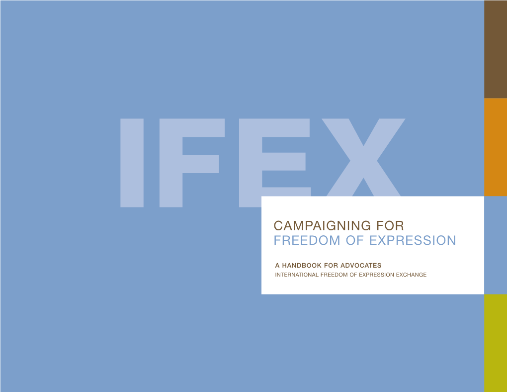 Campaigning for Free Expression: a Handbook For