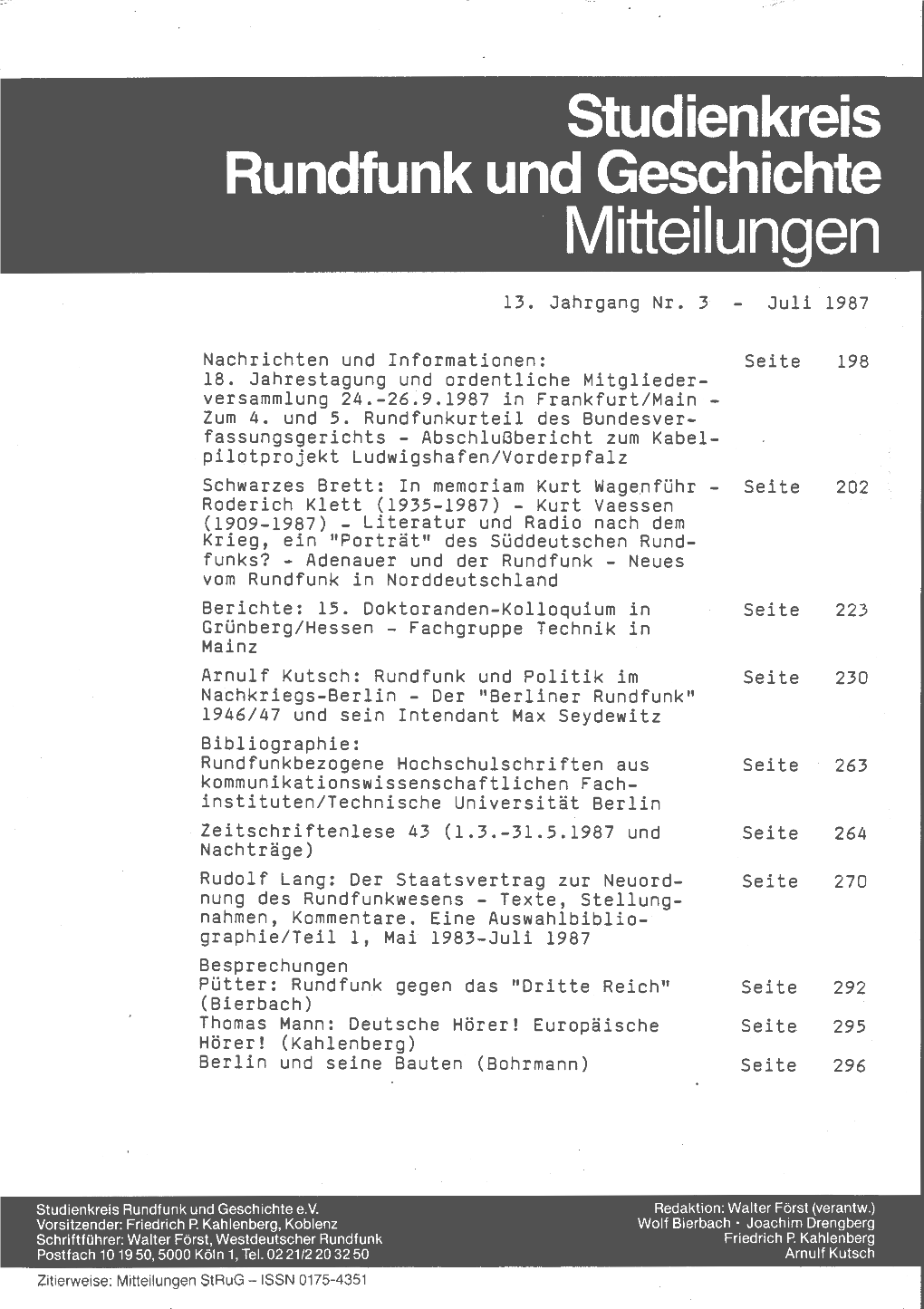 Mitteilungen