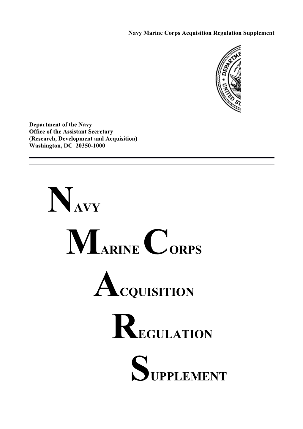 Navy Marine Corps Acquisition Regulation Supplement s2