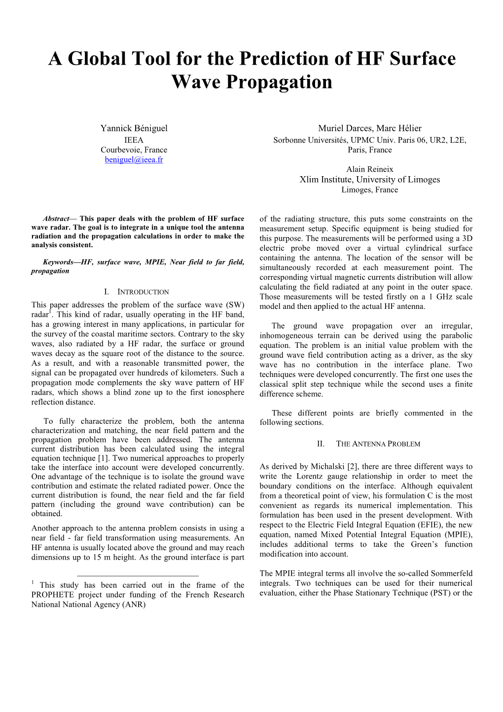 A Global Tool for the Prediction of HF Surface Wave Propagation