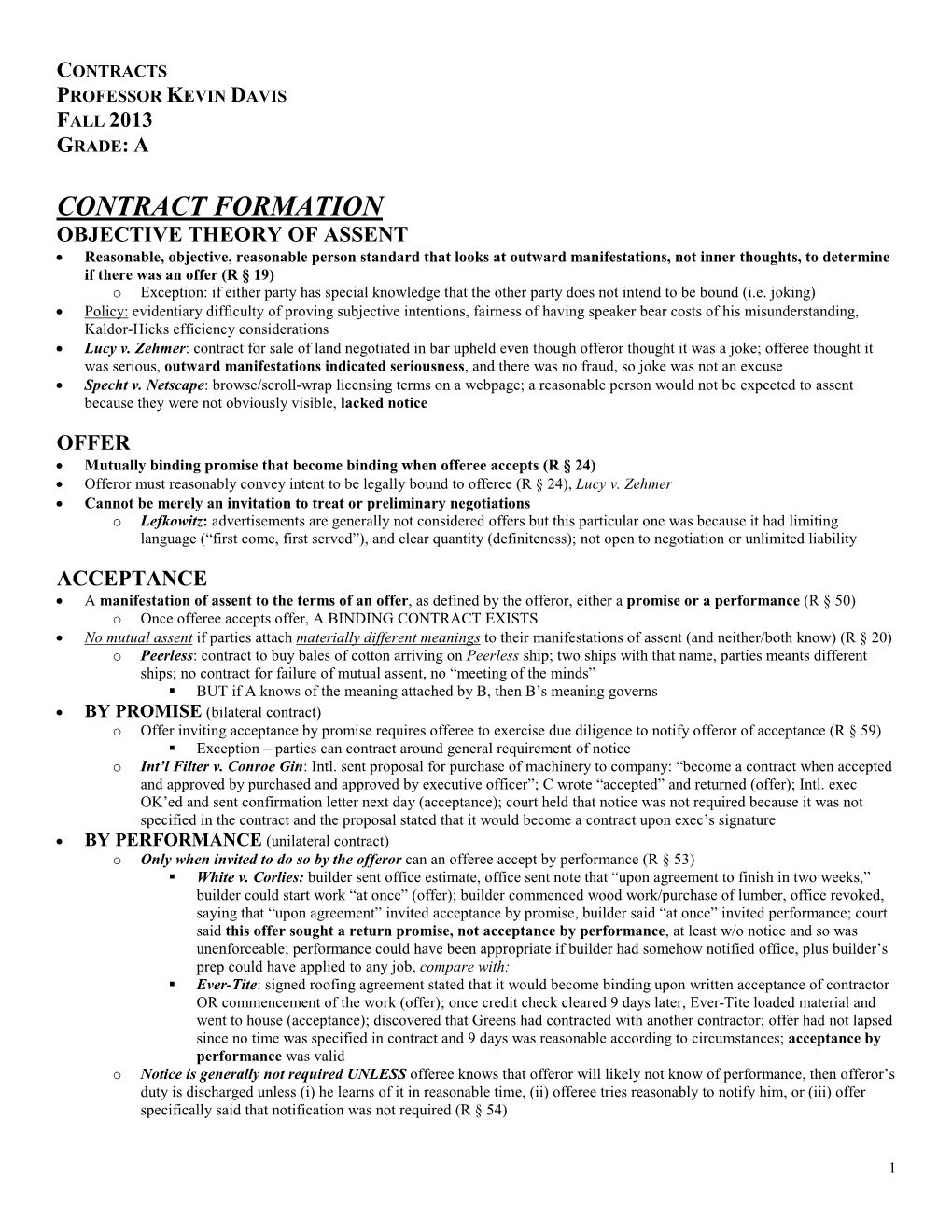 Contract Formation