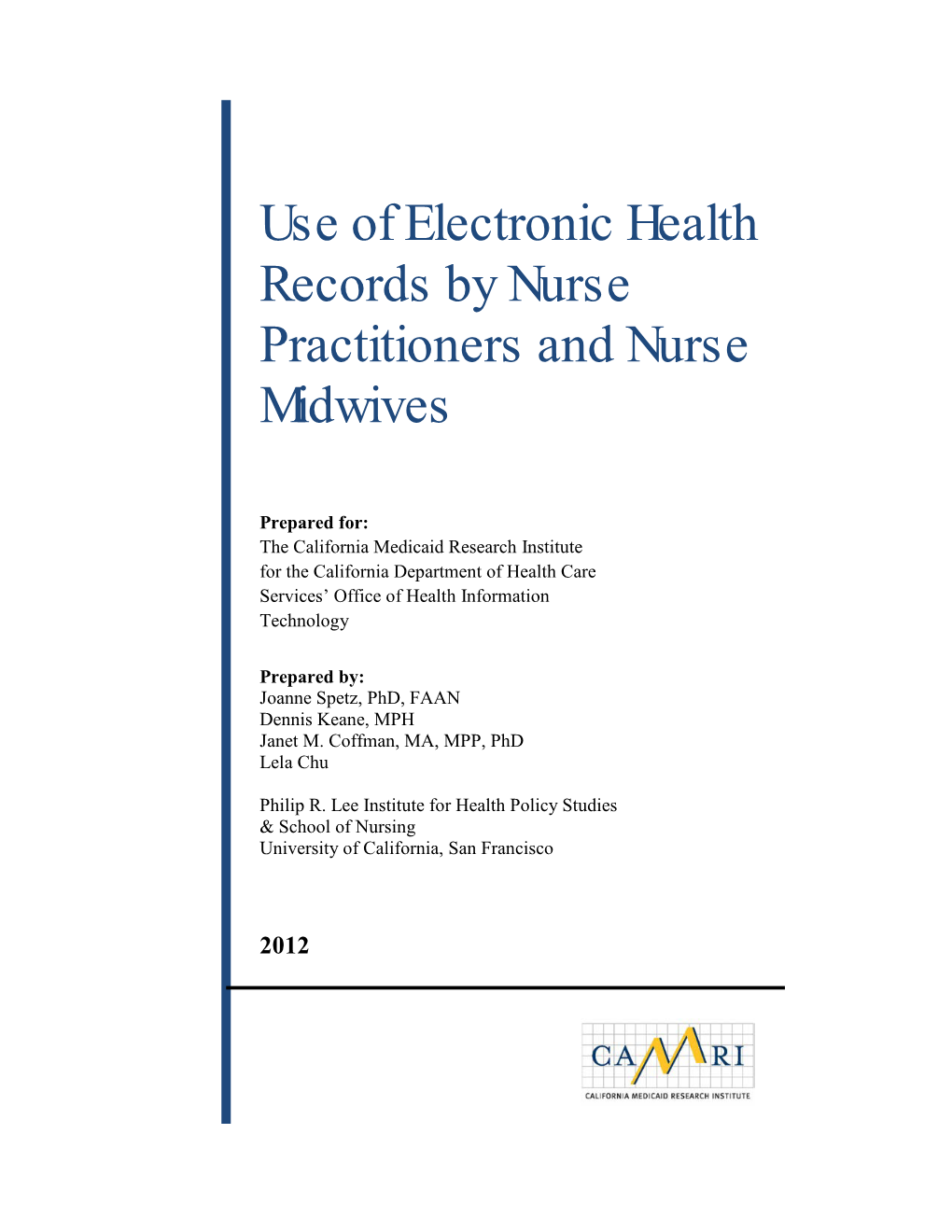 Use of Electronic Health Records by Nurse Practitioners and Nurse