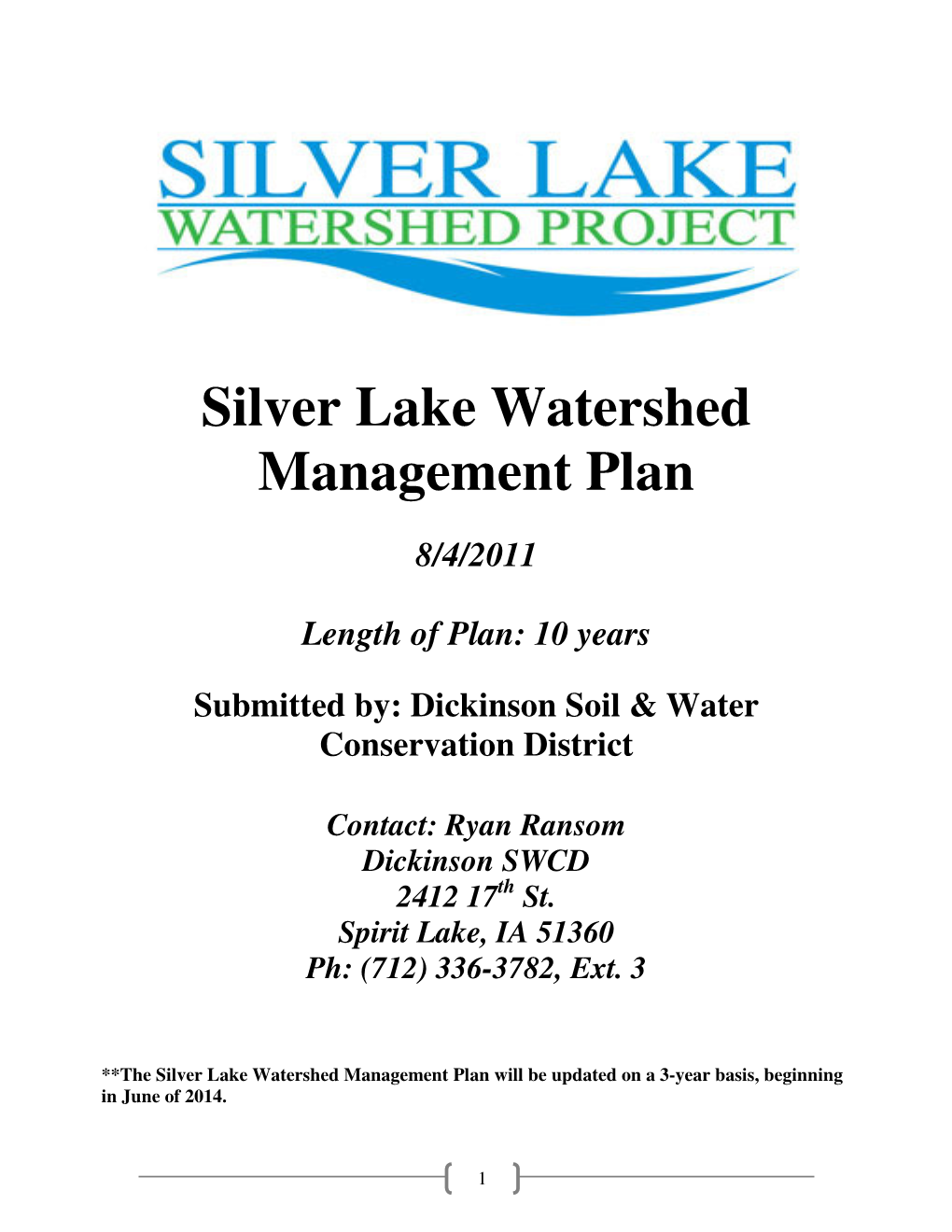 Silver Lake Watershed Management Plan