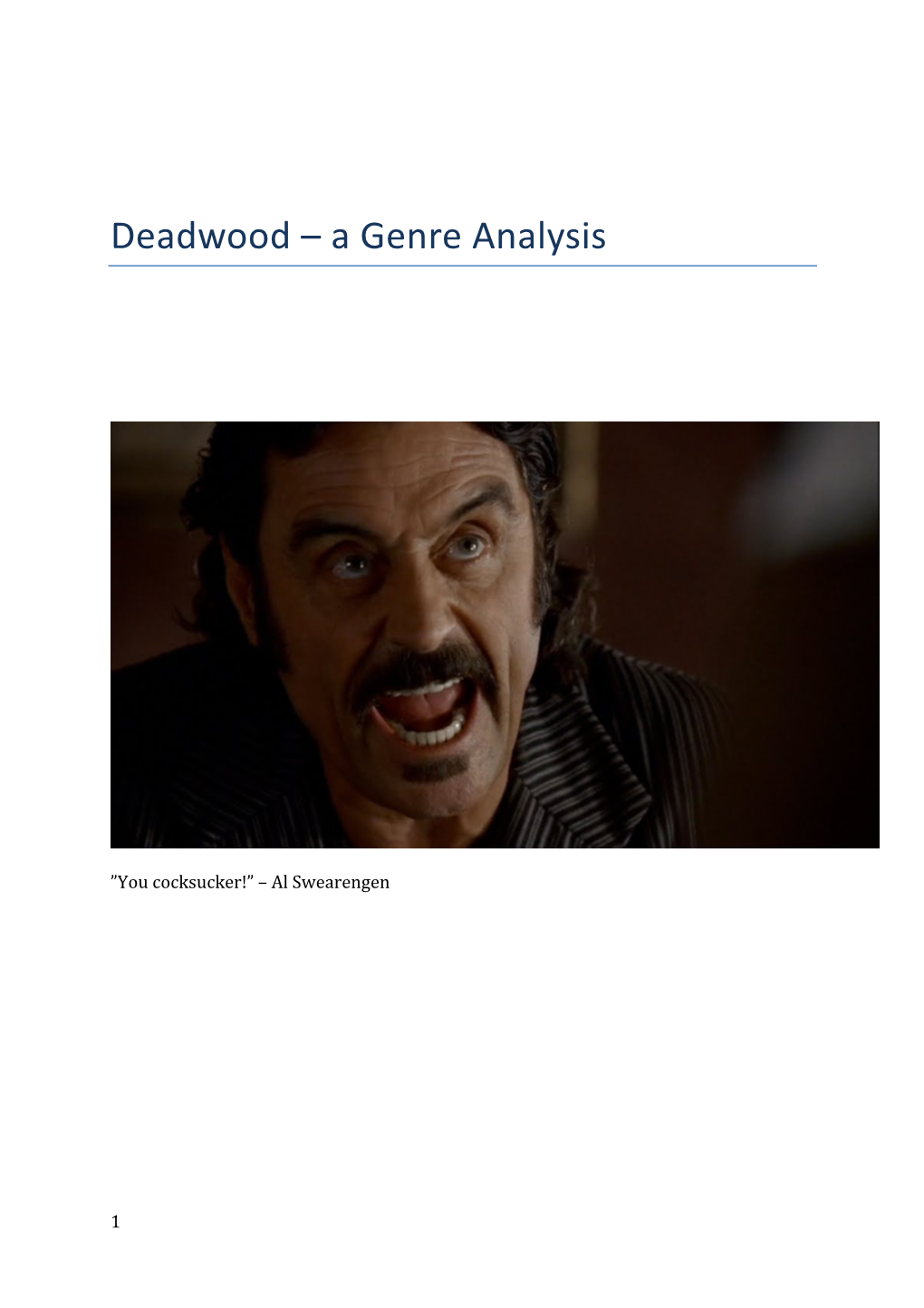 Deadwood – a Genre Analysis