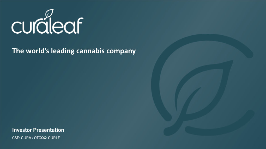 The World's Leading Cannabis Company