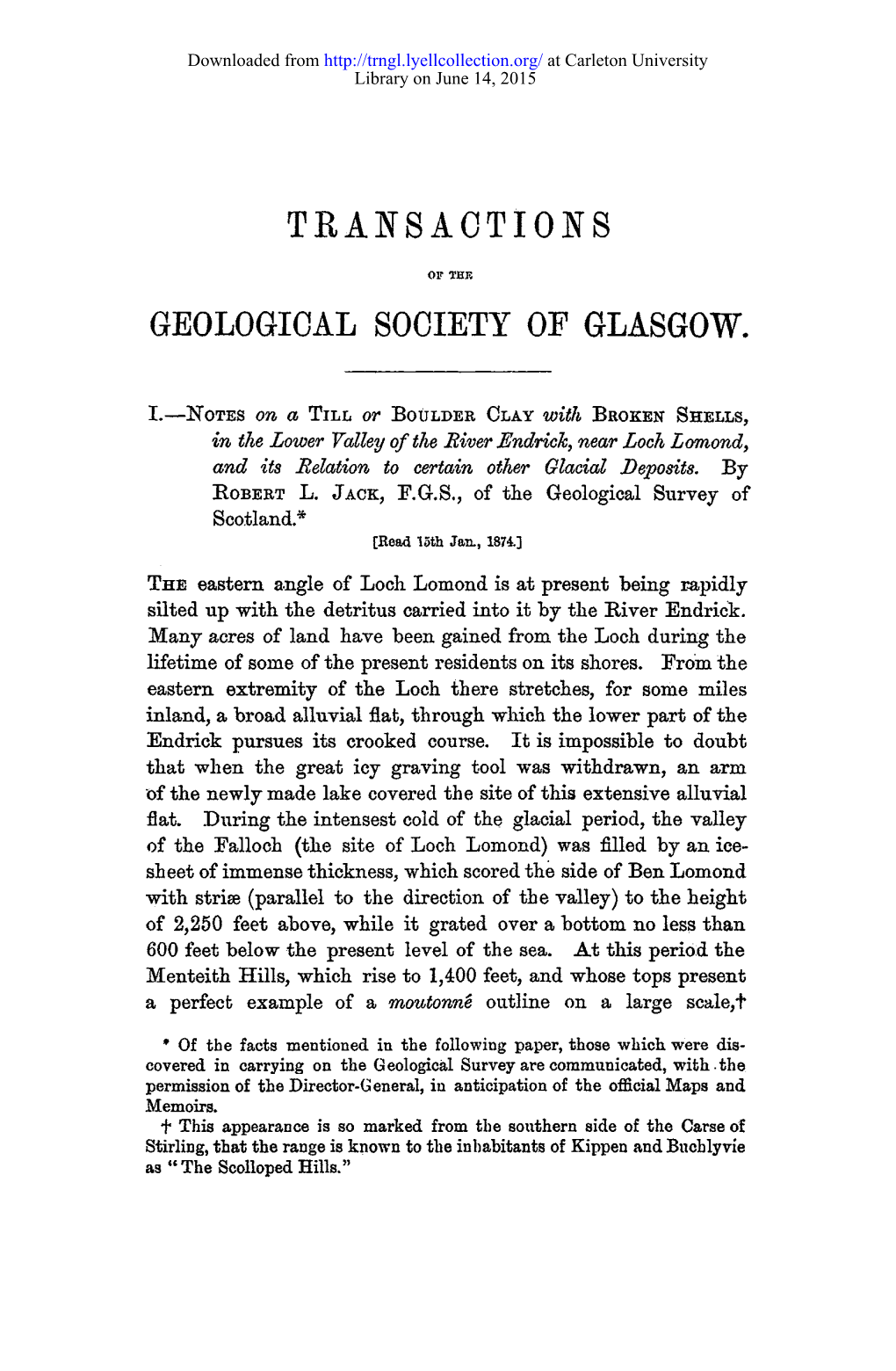 Transactions Geological Society of Glasgow