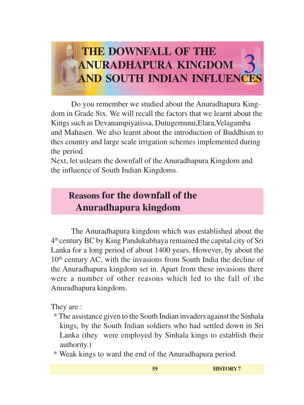 The Downfall of the Anuradhapura Kingdom and South