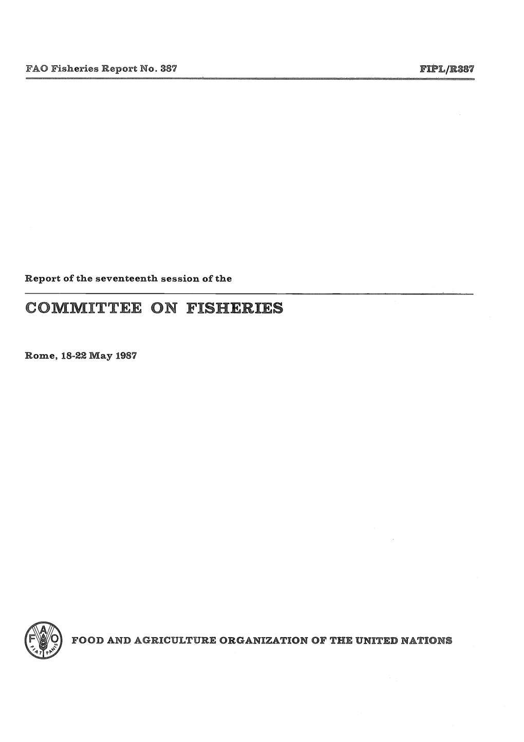 Report of the Seventeenth Session of the Committee on Fisheries. Rome