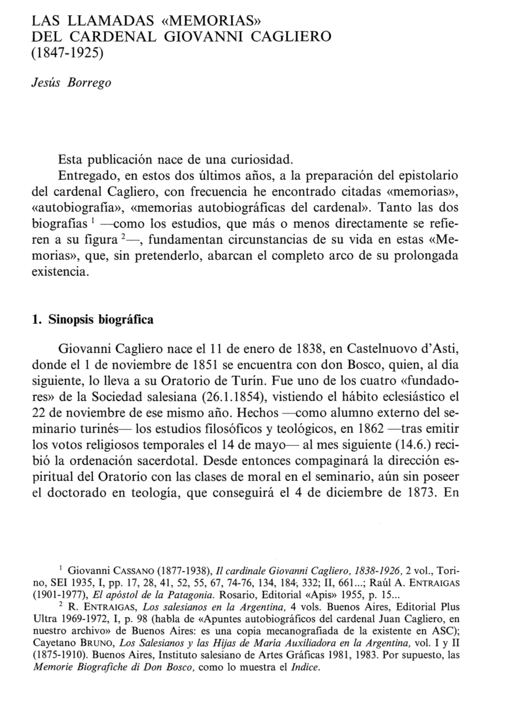 Del Cardenal Giovanni Cagliero (1847-1925)