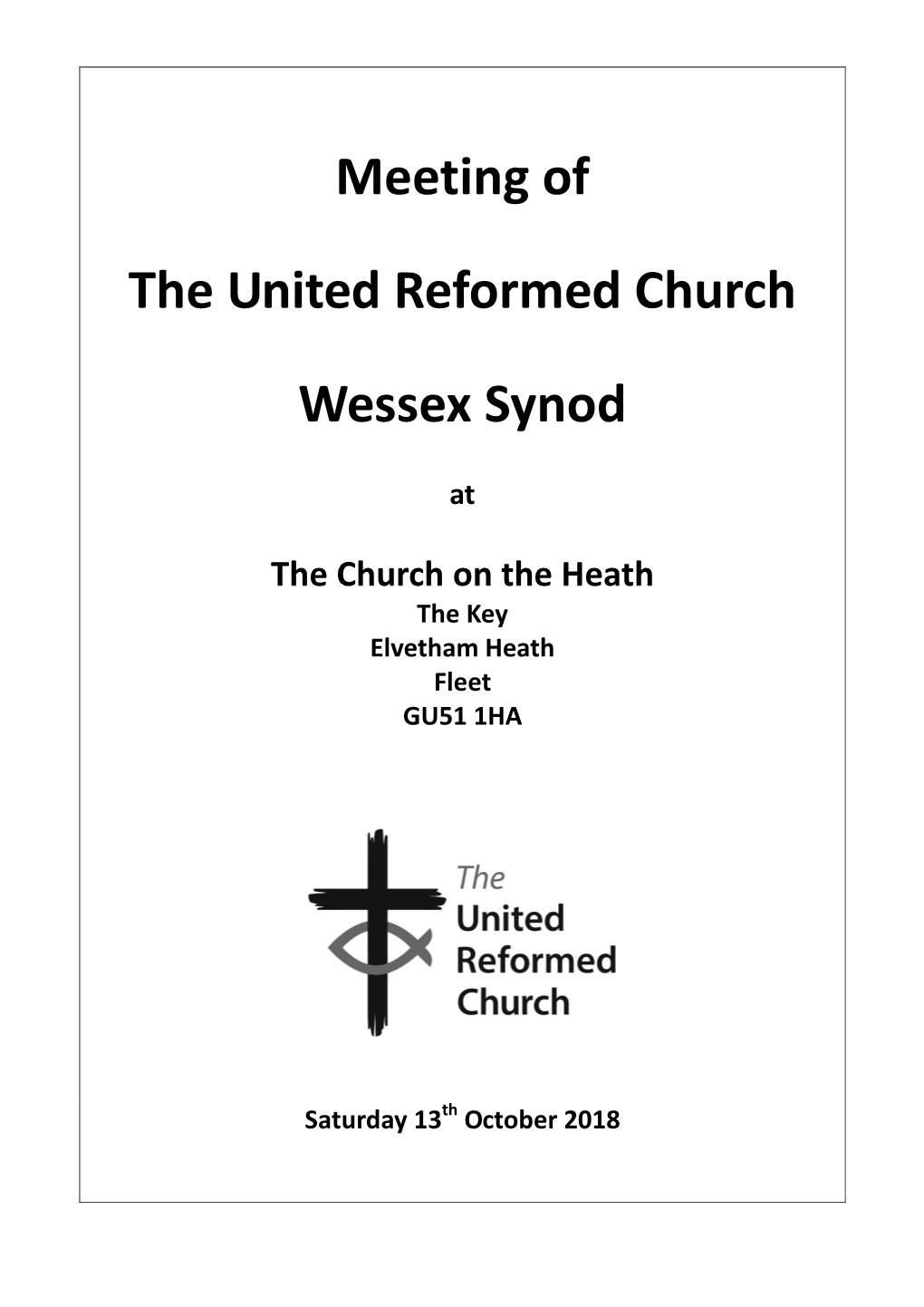 Meeting of the United Reformed Church Wessex Synod