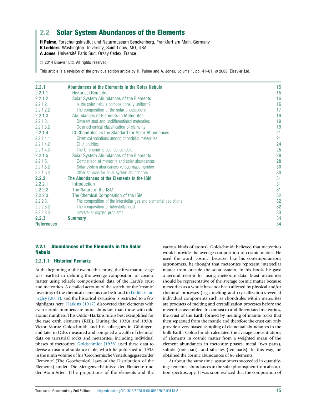 2.2 Solar System Abundances of the Elements