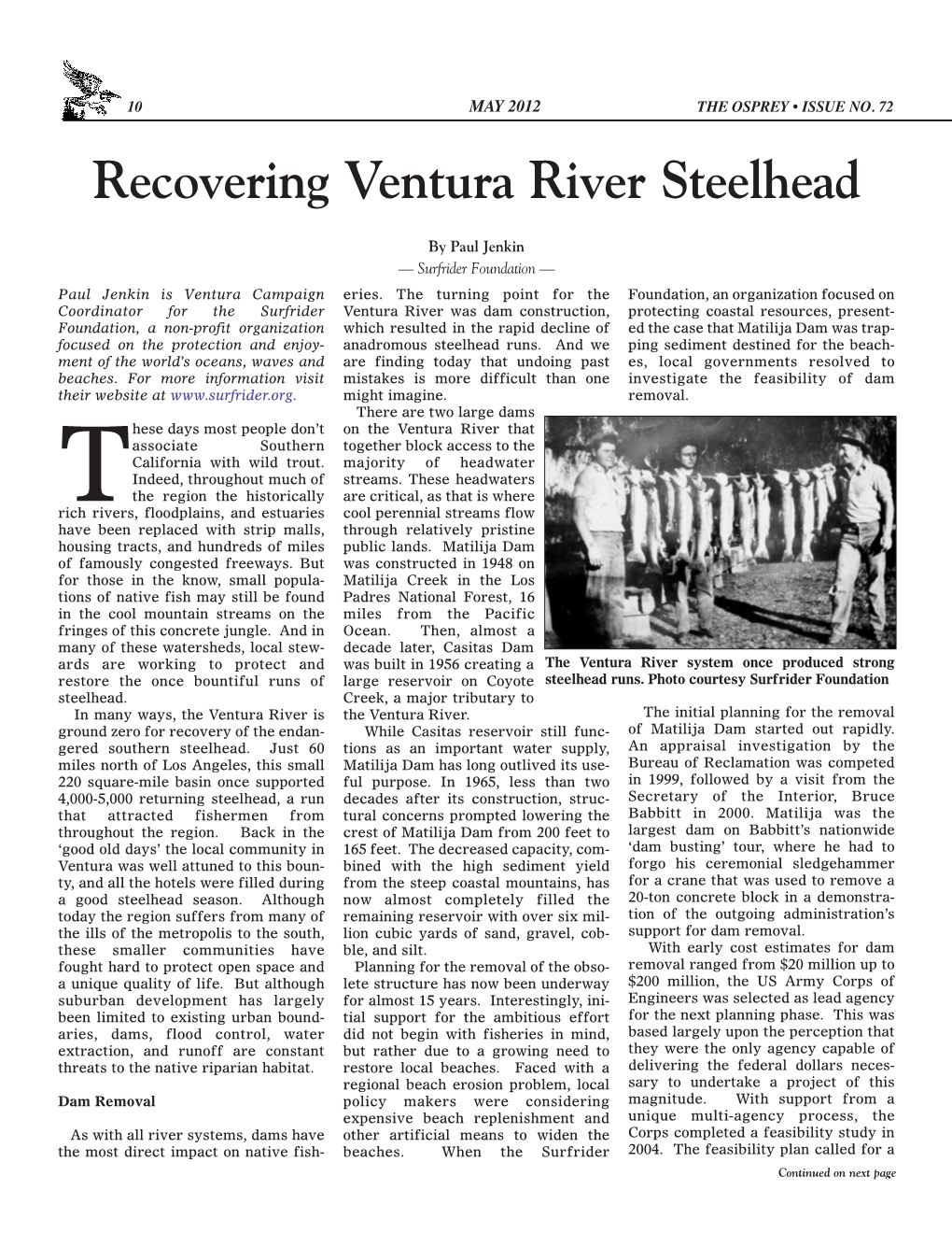 Recovering Ventura River Steelhead