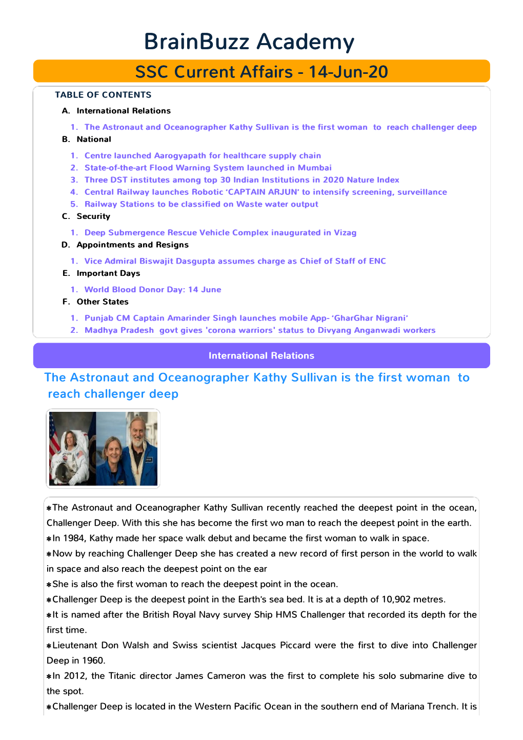 PDF | SSC | Currentaffairs