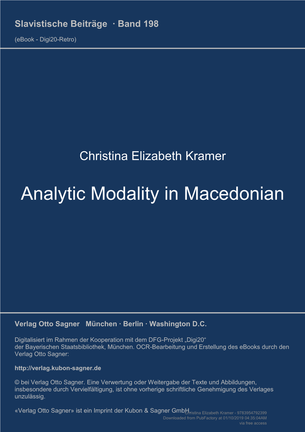 Analytic Modality in Macedonian