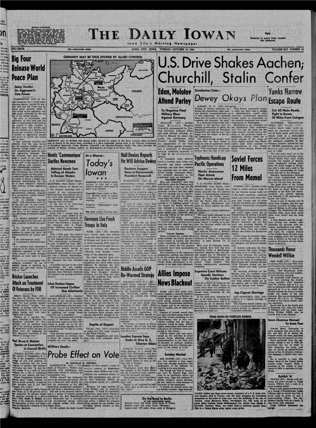 Daily Iowan (Iowa City, Iowa), 1944-10-10