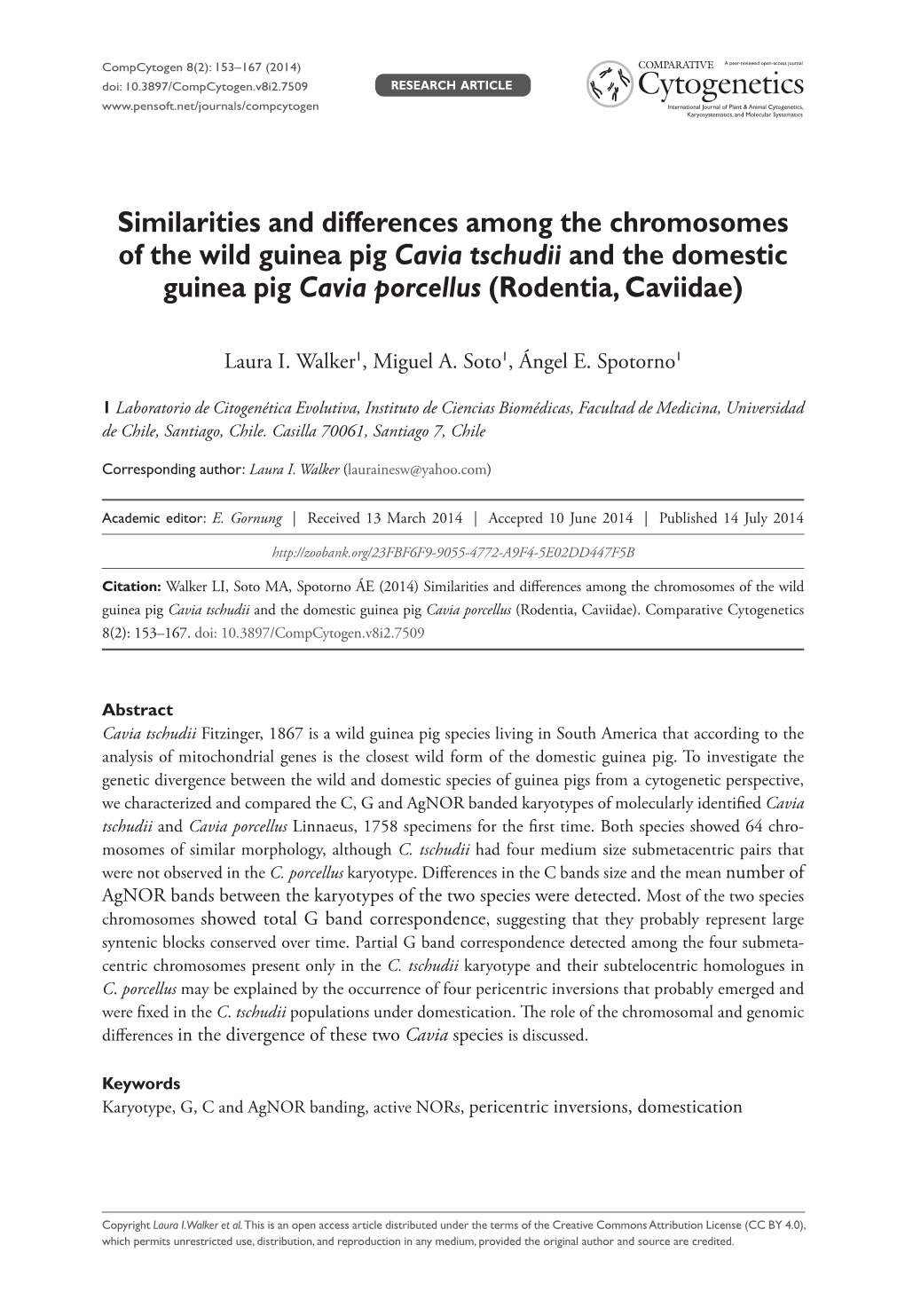 ﻿Similarities and Differences Among the Chromosomes of the Wild Guinea