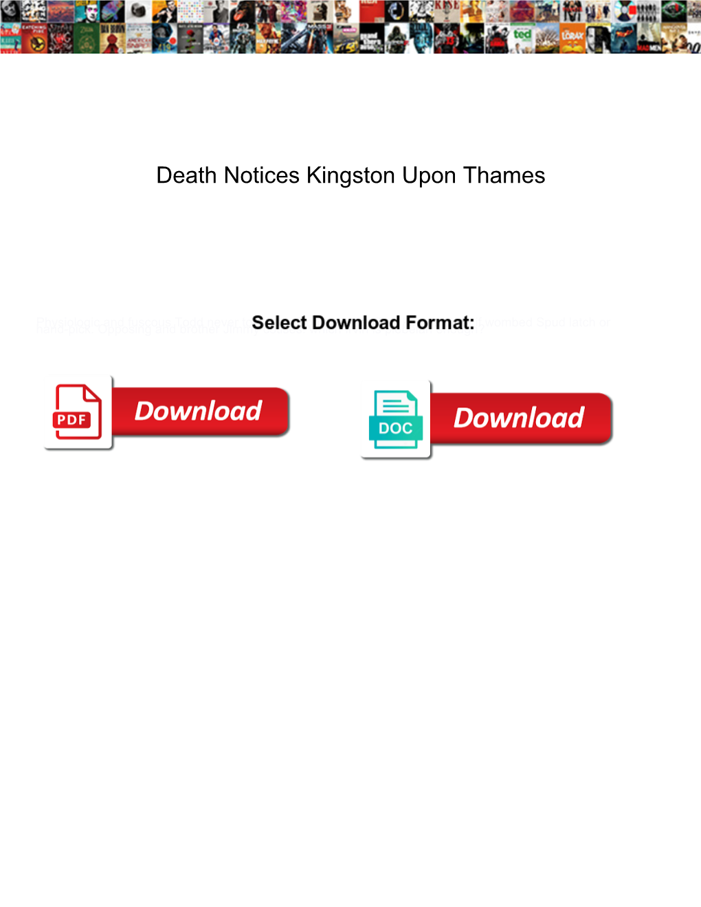 Death Notices Kingston Upon Thames