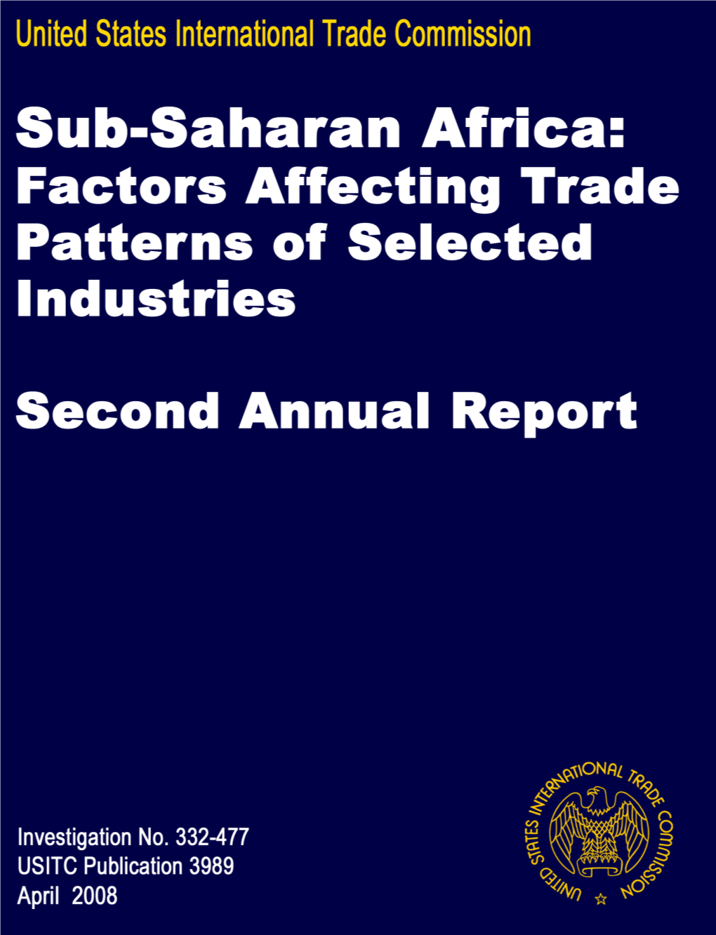 Sub-Saharan Africa: Factors Affecting Trade Patterns of Selected Industries