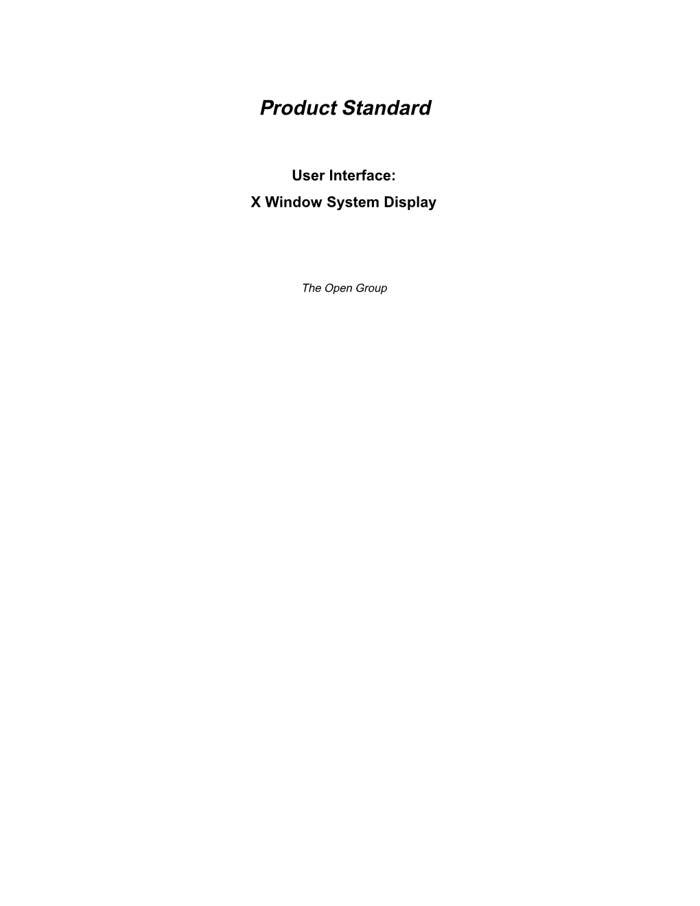 Product Standard