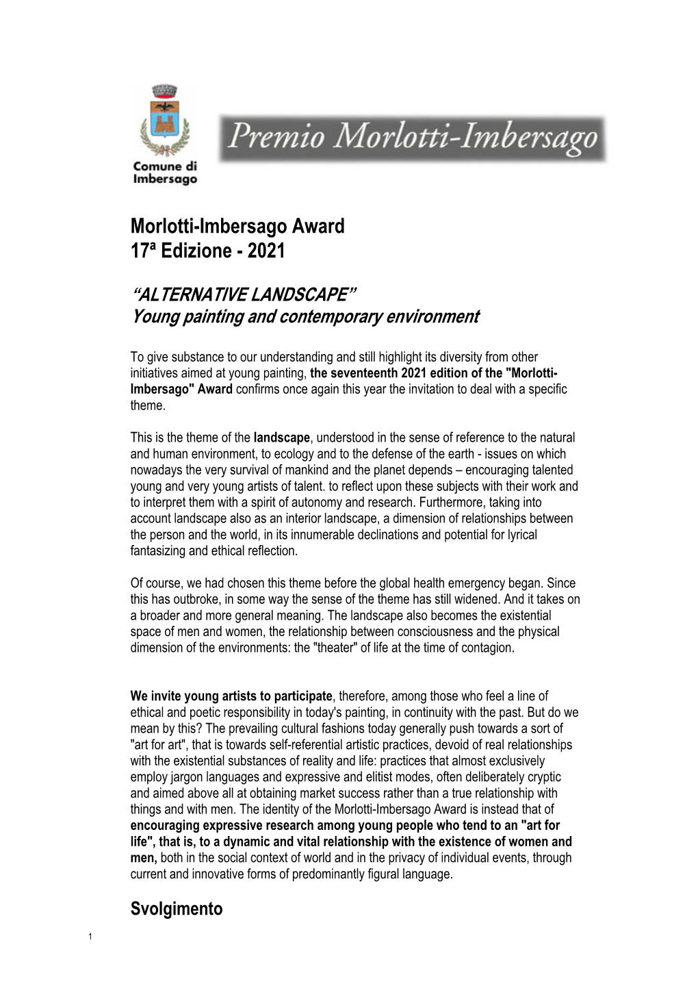 Morlotti-Imbersago Award 17ª Edizione - 2021