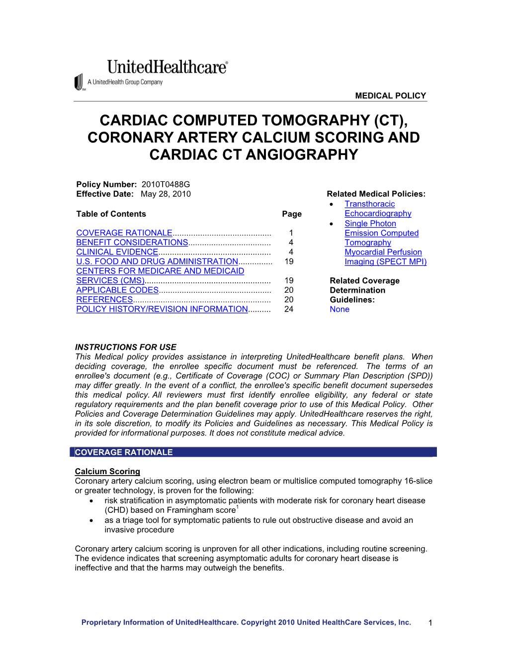 Coronary Artery Calcium Scoring and Cardiac Ct Angiography
