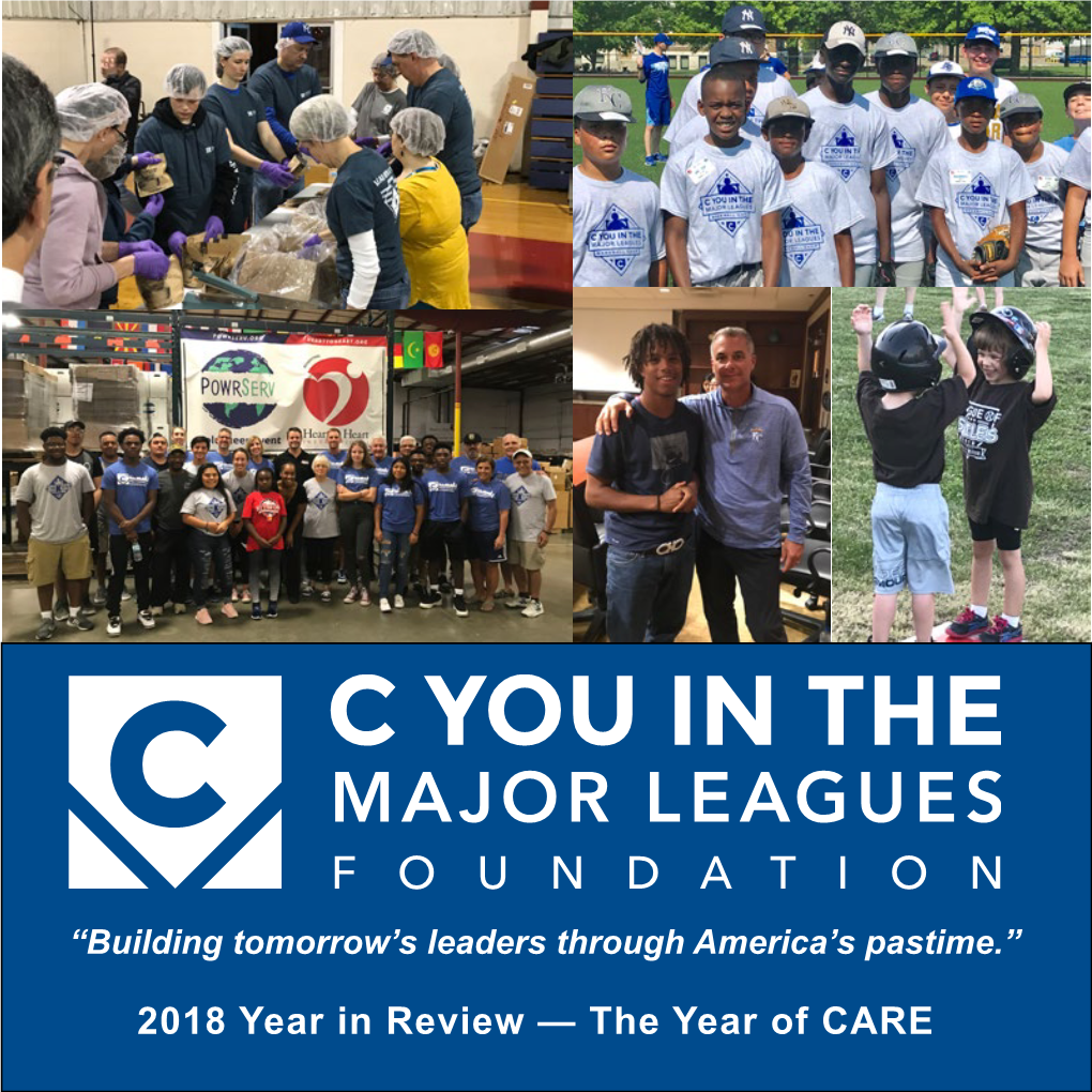 2018 Year in Review ­— the Year of CARE Dayton and Marianne Moore, the Founders of “C” You in the Major Leagues