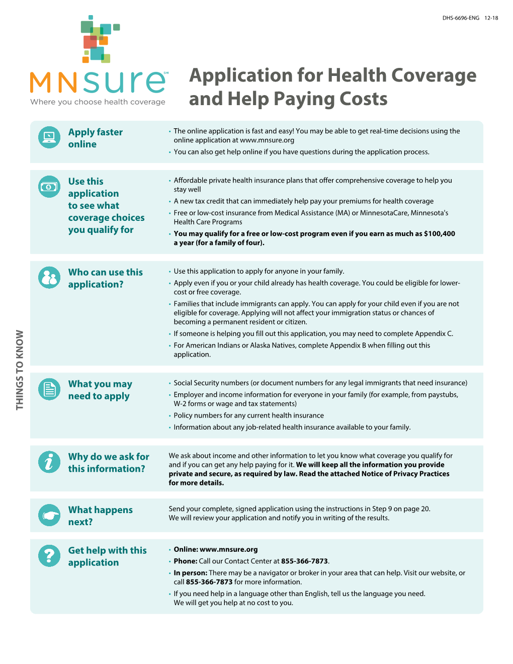 Mnsure Application for Health Coverage and Help Paying Costs