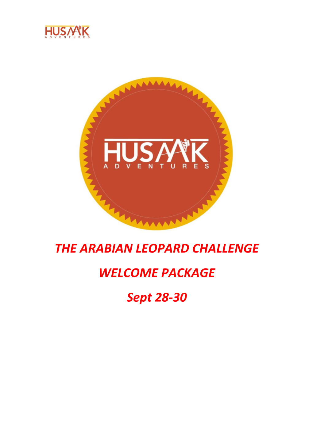 THE ARABIAN LEOPARD CHALLENGE WELCOME PACKAGE Sept 28-30