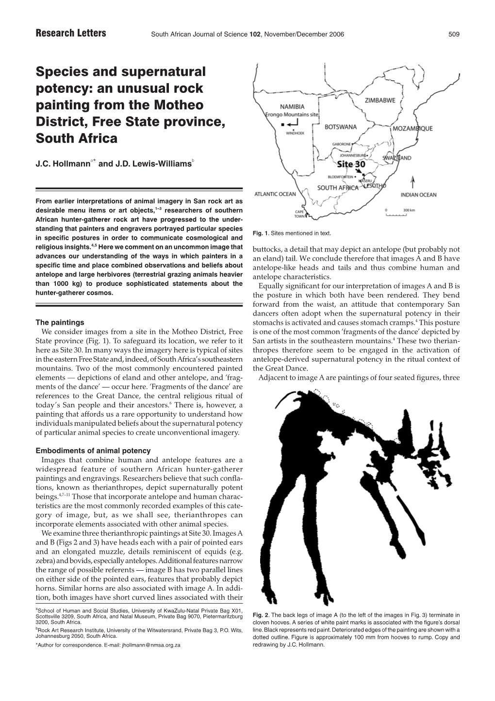 Species and Supernatural Potency: an Unusual Rock Painting from the Motheo District, Free State Province, South Africa