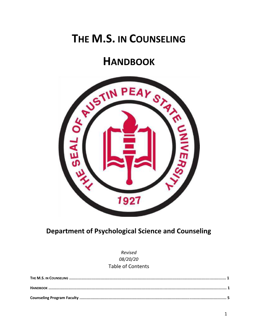 The M.S.In Counseling Handbook