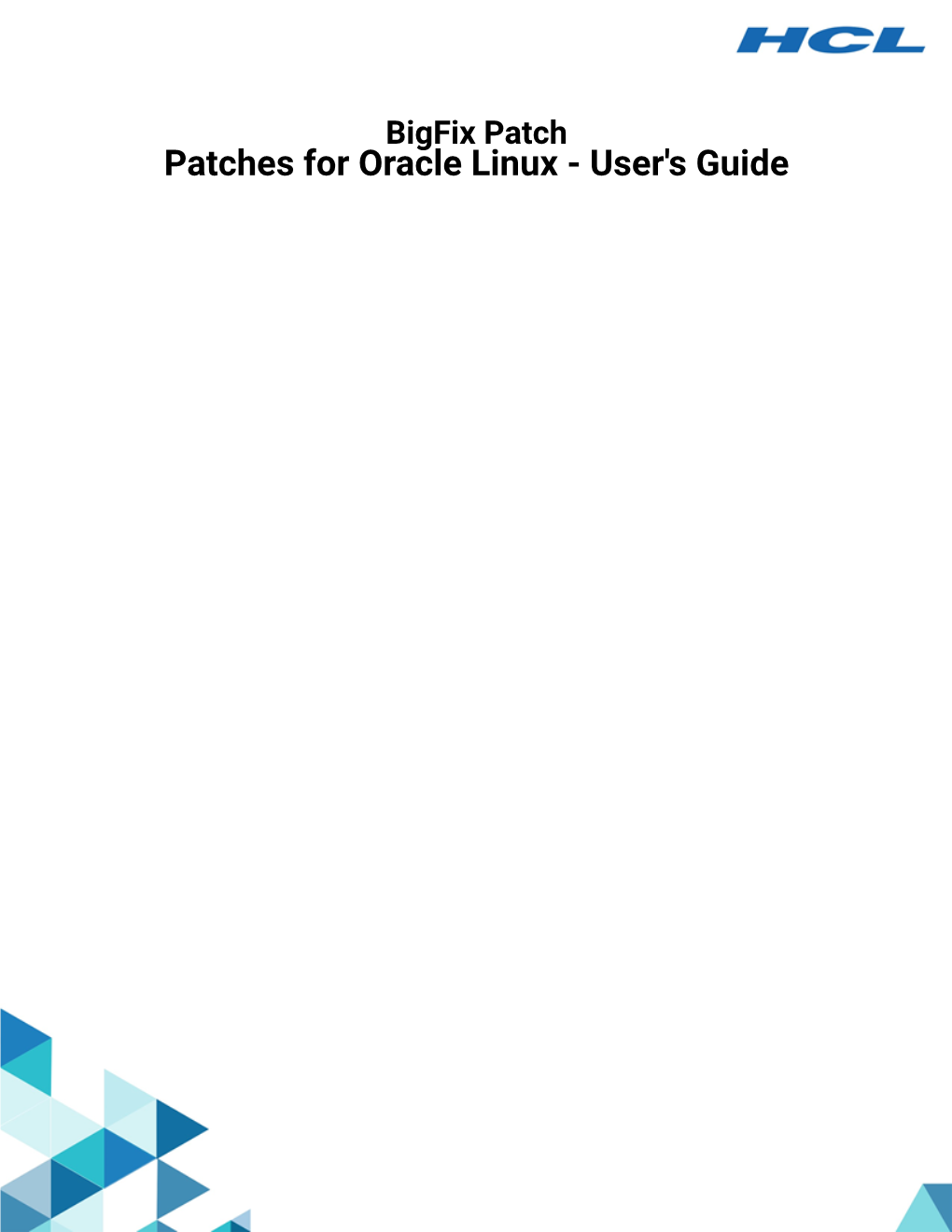 Bigfix Patch Oracle Linux User Guide