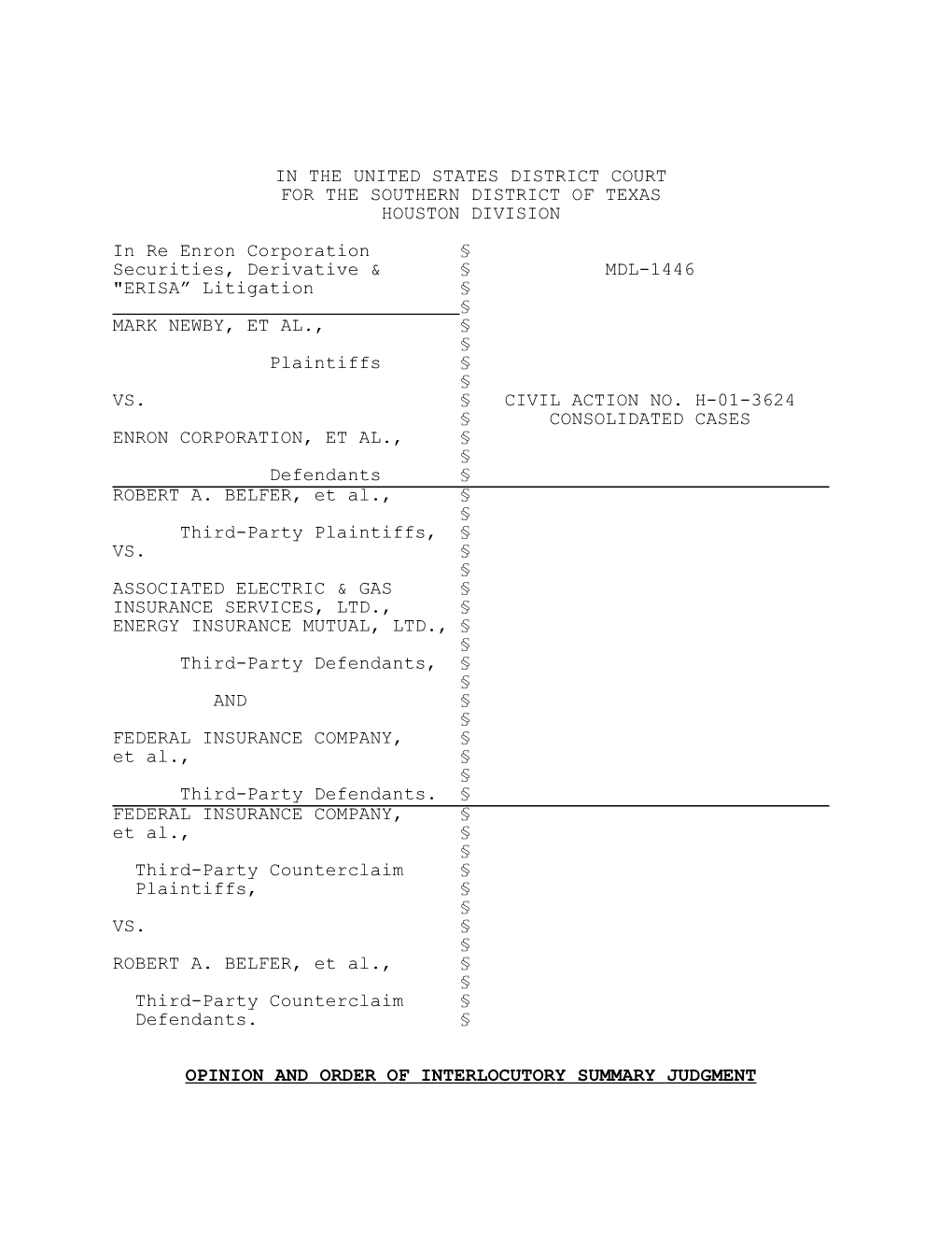 In the United States District Court for the Southern