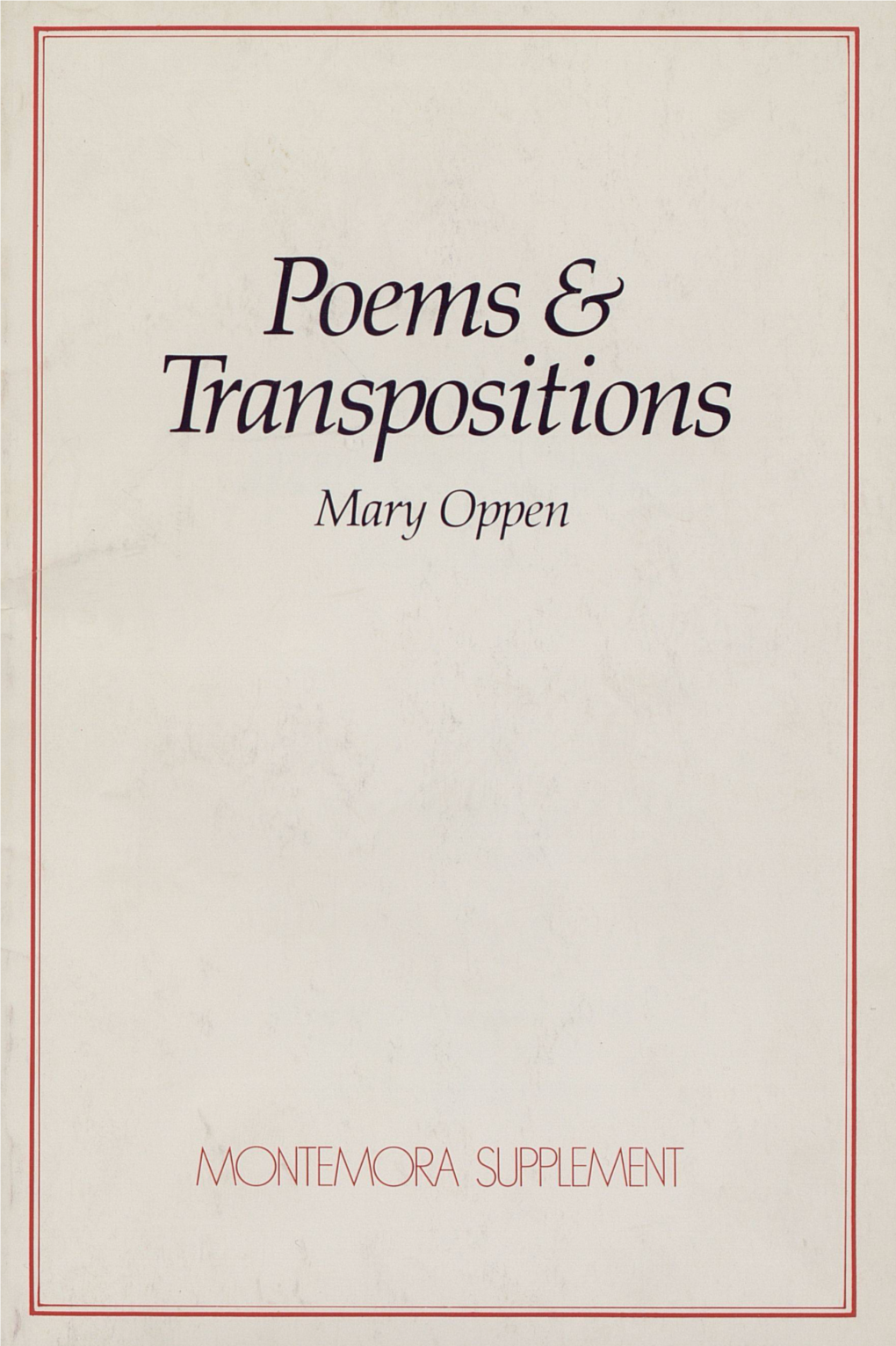 Poems & Transpositions