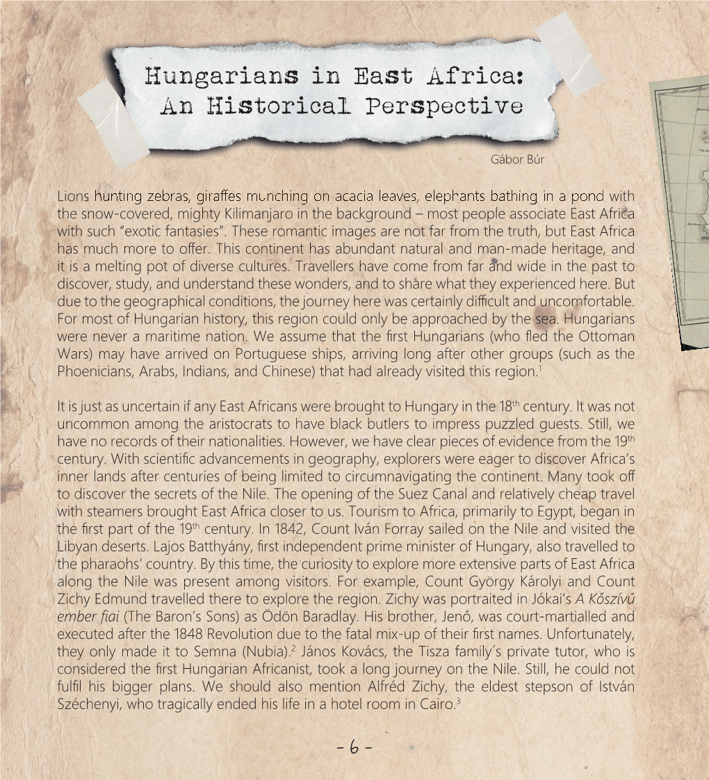 Hungarians in East Africa: an Historical Perspective
