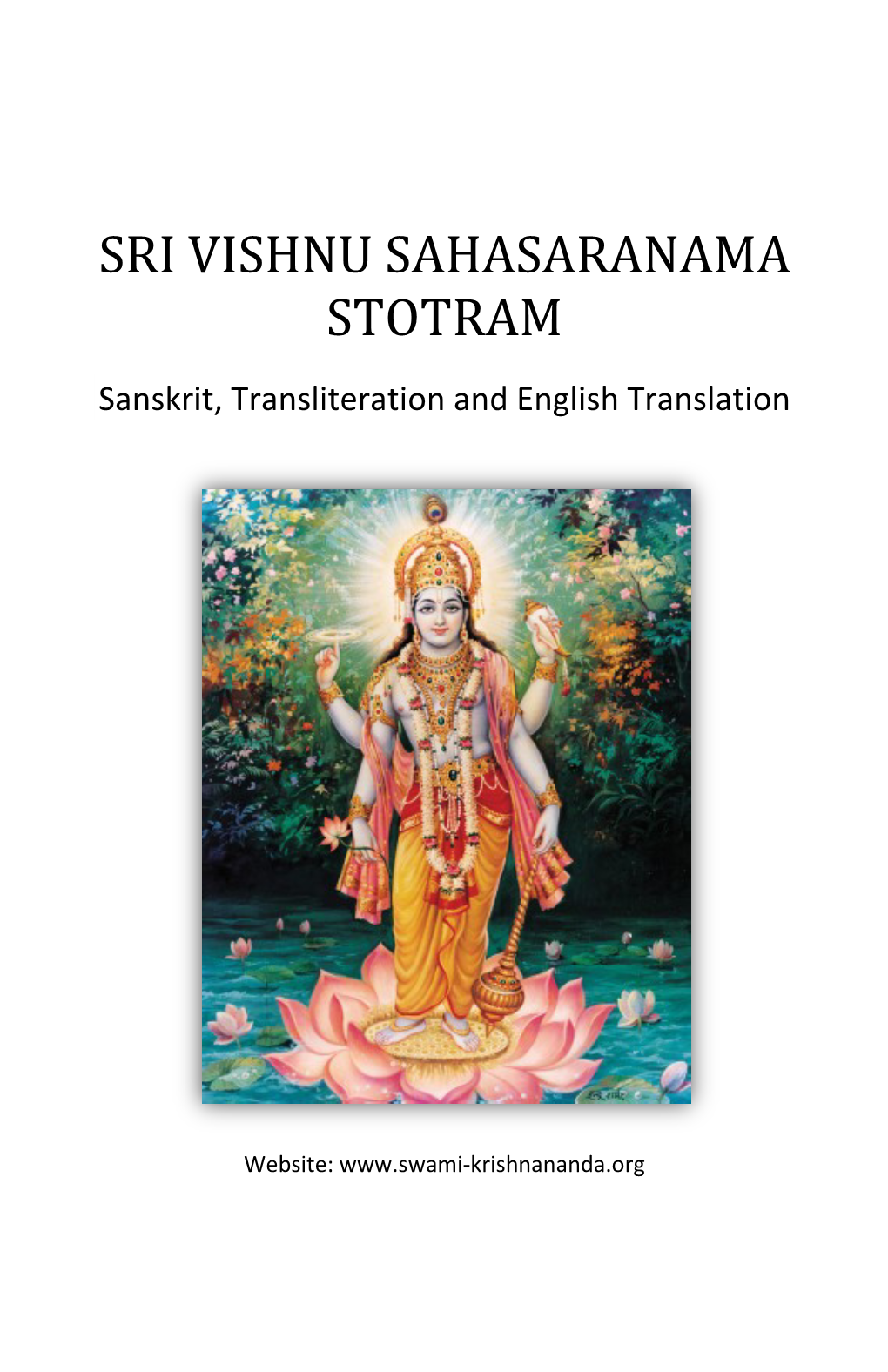 Sri Vishnu Sahasaranama Stotram