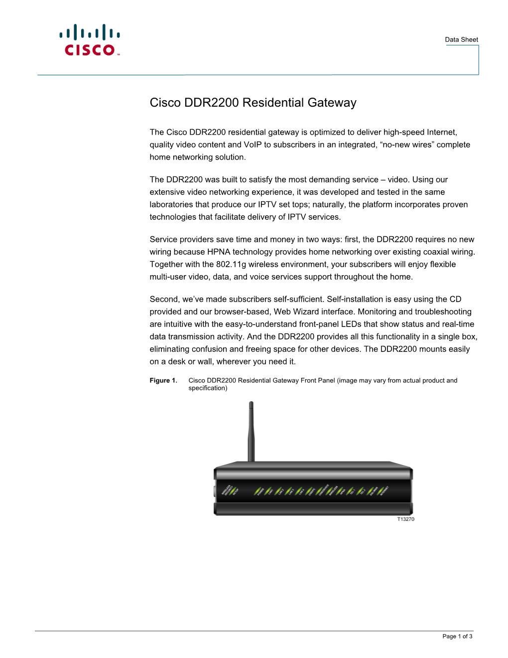 Cisco DDR2200 Residential Gateway